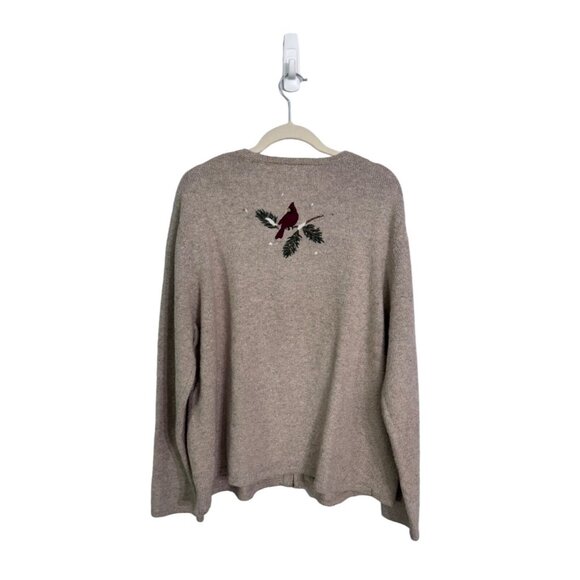 Vintage croft and barrow embroidered bird sweater size XL nature granola grandma - Picture 2 of 5